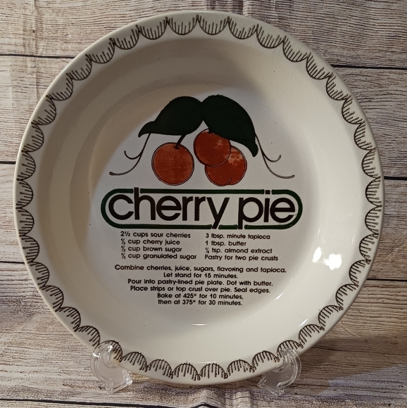 Mount Clemens Kitchen Vintage Mount Clemens Cherry Pie Recipe Pie Plate Mount Clemens